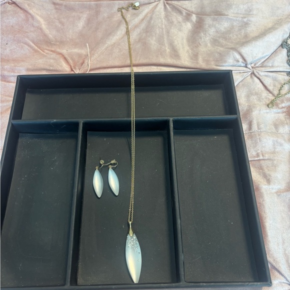 Alexis Bittar Jewelry - Alexis Bittar Gold and White Necklace Set